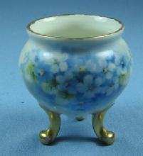 Pottery Porcelain TOOTHPICK - Hand Painted Blue Flowers