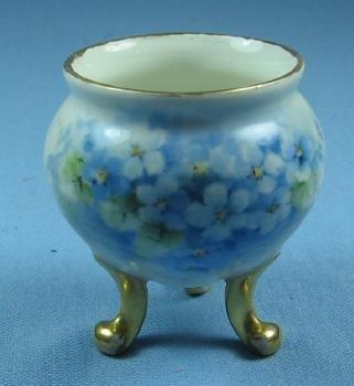 Pottery Porcelain TOOTHPICK - Hand Painted Blue Flowers