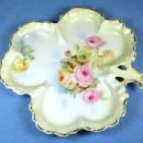 Royal Rudolstadt Pottery Clover Shaped Handled Dish - Shallow Prussia Porcelain Plate