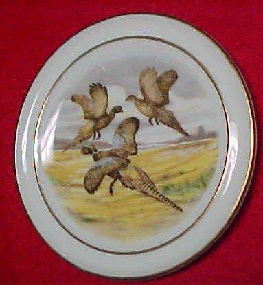 DUCK Pheasant Bird Dog Butter Patty Set (6) - Porcelain/ Fine China