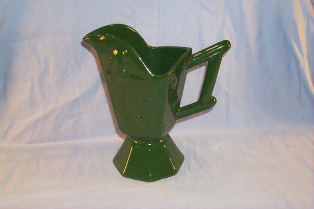 HULL Green Butterfly Pottery Ewer