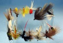 Hand Tied Flies Fishing Lure - Antique Fly Fish Bait - Vintage Sporting