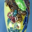 PARROT Wall Pocket - Vintage Art Pottery Majolica Bird Pocket