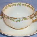 Six Sets LIMOGES Gold Trimmed Porcelain Cups & Saucers