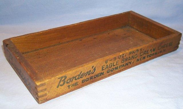 Wooden Borden's EAGLE BRAND CREAM CHEESE Cheese Box - Advertising
