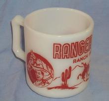 Red RANGER JOE Milk Glass Ranch Mug