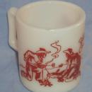 Red HOPALONG CASSIDY Milk Glass Advertising Mug