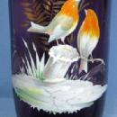 ART GLASS ENAMEL on Glass Amethyst Art Glass Vase
