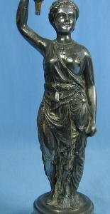 Figural Gothic Lady POSY Vase - Meriden Silver plate