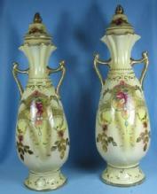 old Antique URNS - Antique HP Jars - Soft Paste Porcelain