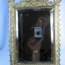 old Vintage Ornate Brass Mirror - Vanity old Framed Beveled Mirror Easel - metalware