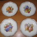Schumann Pottery Porcelain Four Plate FRUIT Group