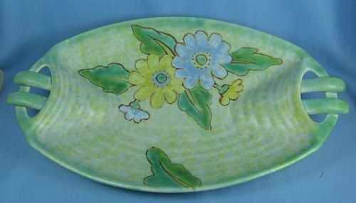 Arts & Crafts Crown Devon Pottery Console Bowl - Rich Mottled Art Deco Art Pottery