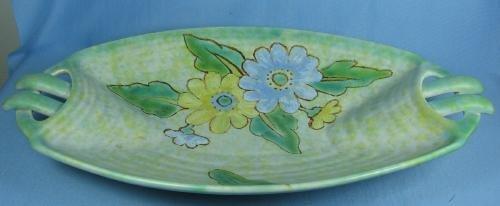 Arts & Crafts Crown Devon Pottery Console Bowl - Rich Mottled Art Deco Art Pottery