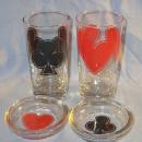 Four CASINO POKER Glass and Coaster Sets in Original Box