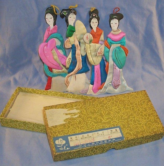 Four Chinese Paper / Cloth Dolls in Original Box - Misc.