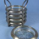 vintage Silver Plate and Crystal COASTER Set
