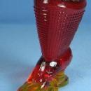 Amberina GLASS High Top High Heel Glass SHOE Toothpick Holder