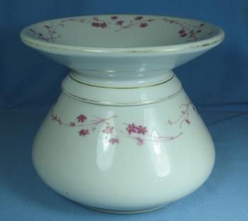 Pink Luster Ironstone SPITTOON - Antique Lustre Pottery Stoneware Cuspidor