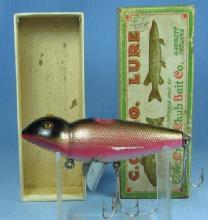 Vintage Creek Chub JIGGER Fishing Lure BLEEDING FROG Finish with Original Box - sporting