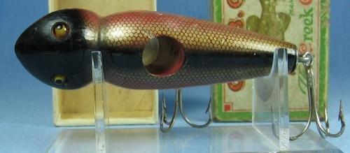 Vintage Creek Chub JIGGER Fishing Lure BLEEDING FROG Finish with Original Box - sporting