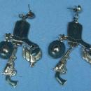 old Vintage Western Earrings - Enameled BOOT Cowboy HAT SADDLE & PISTOL Costume Jewelry