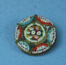 old Italian Mosaic Multi-Color Brooch Vintage Jewelry