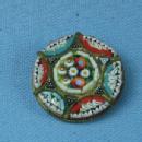 old Italian Mosaic Multi-Color Brooch Vintage Jewelry