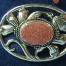 Jewelry huge GOLDSTONE Brooch - Oversize Costume Estate Jewelry