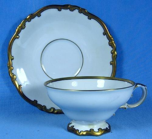 Heinrich Selb GOLD Rim Cup and Saucer - German Porcelain