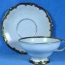 Heinrich Selb GOLD Rim Cup and Saucer - German Porcelain
