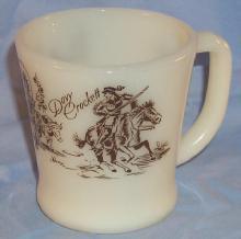 DAVY CROCKETT Milk Glass Mug