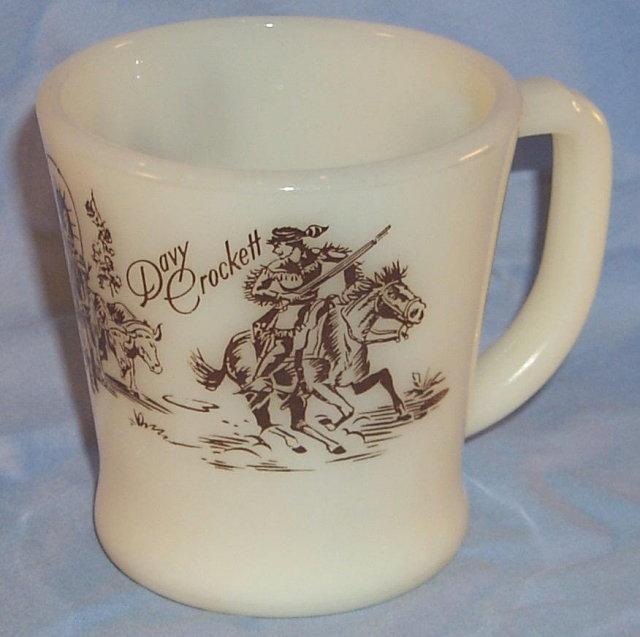 DAVY CROCKETT Milk Glass Mug