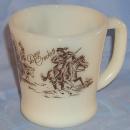 DAVY CROCKETT Milk Glass Mug