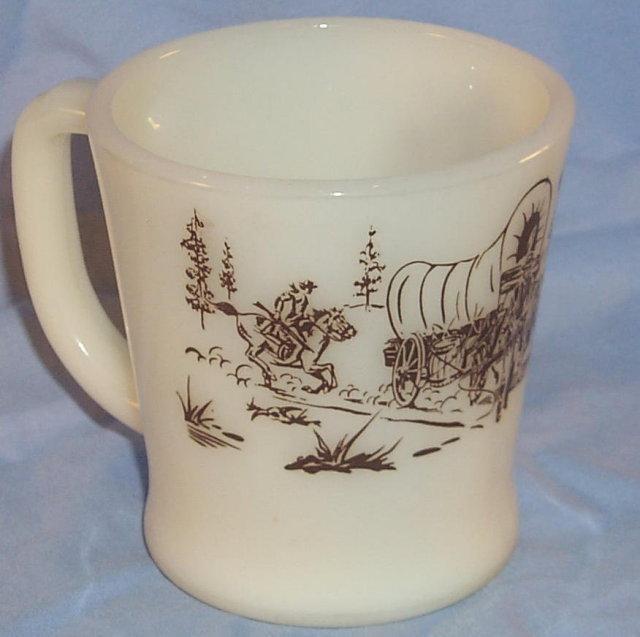 DAVY CROCKETT Milk Glass Mug