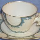 LIMOGES Shell Shaped Handle Porcelain Cup and Saucer Set