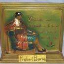 Robert Burns AULD LANG SYNE Polychromed Cast Metal Bookends - Metalware