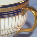 ROYAL DOULTON Porcelain Cobalt/Gold TIFFANY & COMPANY Cream Soup Cup and Saucer