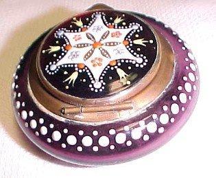 Amethyst Glass Patch Box Dresser Jar - Glass