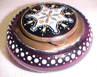 Amethyst Glass Patch Box Dresser Jar - Glass