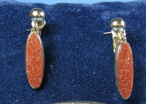 Jewelry Vintage GOLDSTONE Drop Earrings - Costume Jewelry
