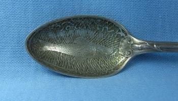 vintage Reed & Barton Sterling Silver FISH Fish Net Spoon - Antique with Tooled Bowl
