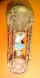 Wire Wrap AIR BALLOON Angel Christmas Figural - Glass
