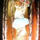 Wire Wrap AIR BALLOON Angel Christmas Figural - Glass