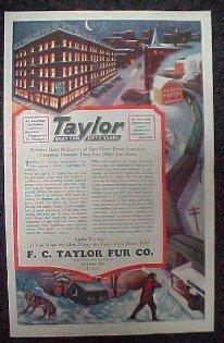 TAYLOR FUR Co. TRAPPERS Shippers Advertising - Paper