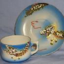 4 Occupied Japan Porcelain DRAGONWARE Demitasse Cup and Saucer Sets