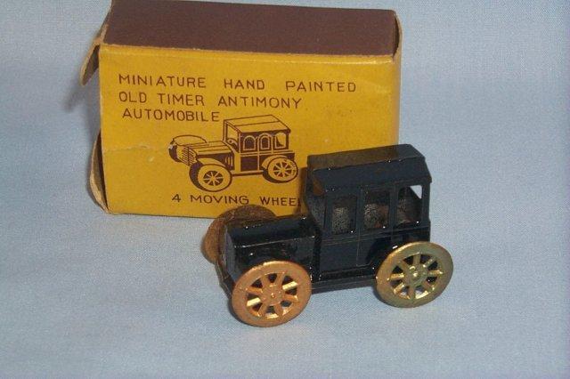 Miniature Hand Painted Old Times Antimony Automobile in Original Box - Toys