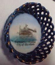 D.&C. Steamer Cleveland Flow Blue- Porcelain/Fine China