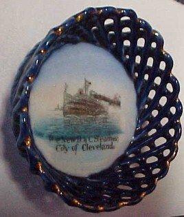 D.&C. Steamer Cleveland Flow Blue- Porcelain/Fine China