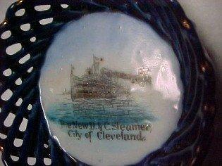 D.&C. Steamer Cleveland Flow Blue- Porcelain/Fine China